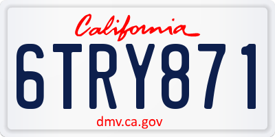 CA license plate 6TRY871