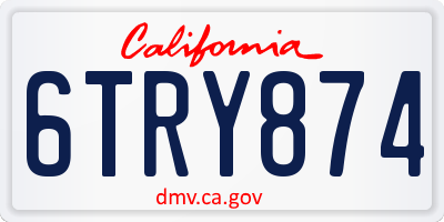 CA license plate 6TRY874