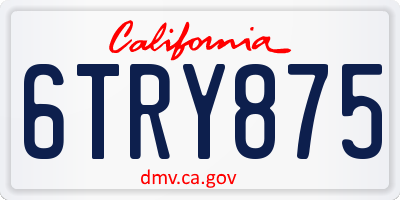 CA license plate 6TRY875