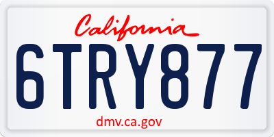 CA license plate 6TRY877