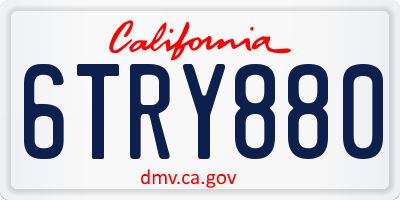 CA license plate 6TRY880