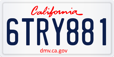 CA license plate 6TRY881