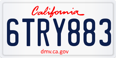 CA license plate 6TRY883