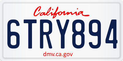 CA license plate 6TRY894