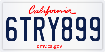 CA license plate 6TRY899