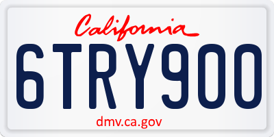 CA license plate 6TRY900