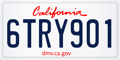 CA license plate 6TRY901