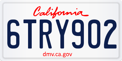 CA license plate 6TRY902