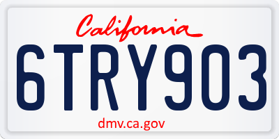 CA license plate 6TRY903