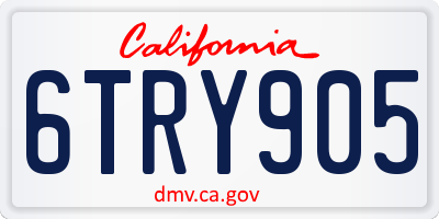 CA license plate 6TRY905