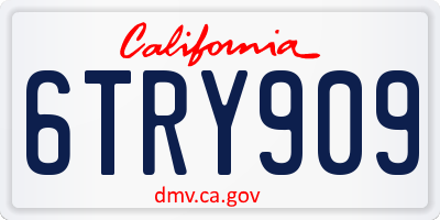 CA license plate 6TRY909