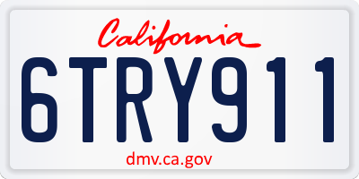 CA license plate 6TRY911