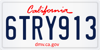 CA license plate 6TRY913