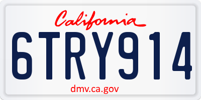 CA license plate 6TRY914