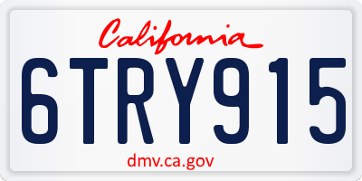 CA license plate 6TRY915