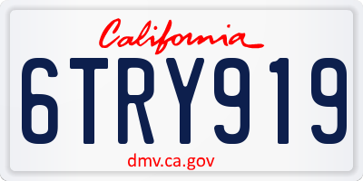 CA license plate 6TRY919