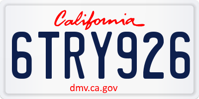 CA license plate 6TRY926