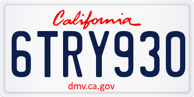 CA license plate 6TRY930