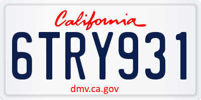 CA license plate 6TRY931