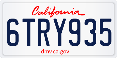 CA license plate 6TRY935