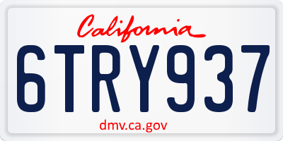 CA license plate 6TRY937