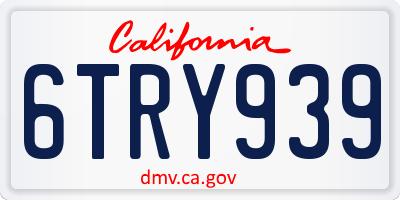 CA license plate 6TRY939