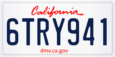 CA license plate 6TRY941