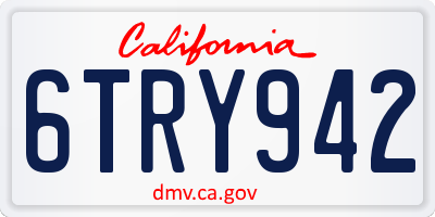 CA license plate 6TRY942