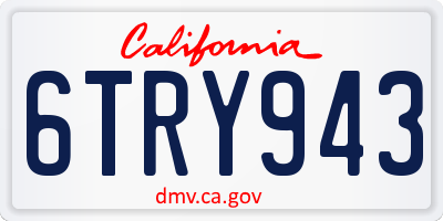 CA license plate 6TRY943