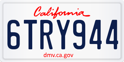 CA license plate 6TRY944