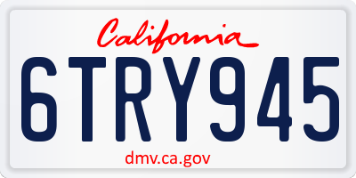 CA license plate 6TRY945