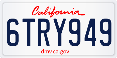 CA license plate 6TRY949