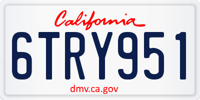 CA license plate 6TRY951