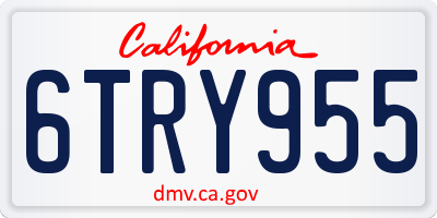 CA license plate 6TRY955