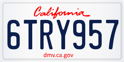 CA license plate 6TRY957