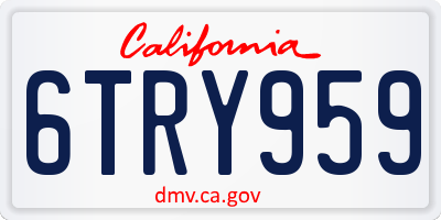 CA license plate 6TRY959