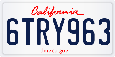 CA license plate 6TRY963