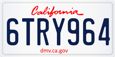 CA license plate 6TRY964