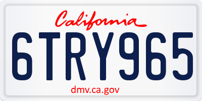 CA license plate 6TRY965