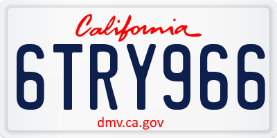 CA license plate 6TRY966