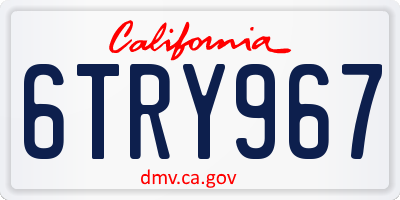 CA license plate 6TRY967