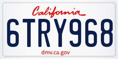 CA license plate 6TRY968