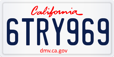 CA license plate 6TRY969
