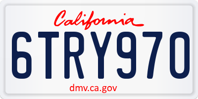 CA license plate 6TRY970