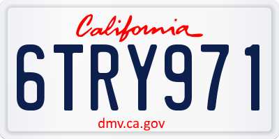CA license plate 6TRY971