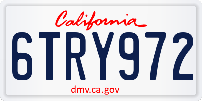 CA license plate 6TRY972