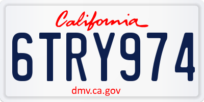 CA license plate 6TRY974