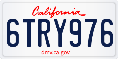 CA license plate 6TRY976