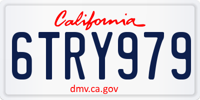 CA license plate 6TRY979