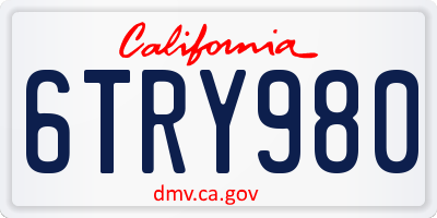 CA license plate 6TRY980